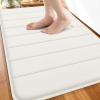 imageOLANLY Memory Foam Bath Mat 30x20 Super Soft Absorbent Bathroom Rugs Quick Dry Machine Washable Shower Floor Rugs Bathmat Carpet Bathroom Home Decor Accessories Ivory