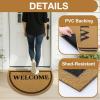 imageOLANLY Front Door Mat Low Profile Doormat Stain and Fade Resistant Easy to Clean for Indoor and Outdoor Entrances Patio Porch or Entryway Brown 30x17 Inch Home Sweet HomeBrown