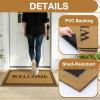 imageOLANLY Front Door Mat Low Profile Doormat Stain and Fade Resistant Easy to Clean for Indoor and Outdoor Entrances Patio Porch or Entryway Brown 30x17 Inch Home Sweet HomeBrown