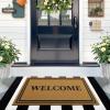 imageOLANLY Front Door Mat Low Profile Doormat Stain and Fade Resistant Easy to Clean for Indoor and Outdoor Entrances Patio Porch or Entryway Brown 30x17 Inch Home Sweet HomeBrown