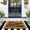 imageOLANLY Front Door Mat Low Profile Doormat Stain and Fade Resistant Easy to Clean for Indoor and Outdoor Entrances Patio Porch or Entryway Brown 30x17 Inch Home Sweet HomeBrown