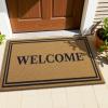 imageOLANLY Front Door Mat Low Profile Doormat Stain and Fade Resistant Easy to Clean for Indoor and Outdoor Entrances Patio Porch or Entryway Brown 30x17 Inch Home Sweet HomeBrown