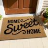 imageOLANLY Front Door Mat Low Profile Doormat Stain and Fade Resistant Easy to Clean for Indoor and Outdoor Entrances Patio Porch or Entryway Brown 30x17 Inch Home Sweet HomeBrown