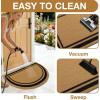 imageOLANLY Front Door Mat Low Profile Doormat Stain and Fade Resistant Easy to Clean for Indoor and Outdoor Entrances Patio Porch or Entryway Brown 30x17 Inch Home Sweet HomeBrown