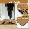 imageOLANLY Front Door Mat Low Profile Doormat Stain and Fade Resistant Easy to Clean for Indoor and Outdoor Entrances Patio Porch or Entryway Brown 30x17 Inch Home Sweet HomeBrown
