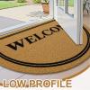 imageOLANLY Front Door Mat Low Profile Doormat Stain and Fade Resistant Easy to Clean for Indoor and Outdoor Entrances Patio Porch or Entryway Brown 30x17 Inch Home Sweet HomeBrown