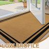 imageOLANLY Front Door Mat Low Profile Doormat Stain and Fade Resistant Easy to Clean for Indoor and Outdoor Entrances Patio Porch or Entryway Brown 30x17 Inch Home Sweet HomeBrown