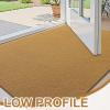 imageOLANLY Front Door Mat Low Profile Doormat Stain and Fade Resistant Easy to Clean for Indoor and Outdoor Entrances Patio Porch or Entryway Brown 30x17 Inch Home Sweet HomeBrown