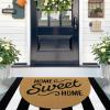 imageOLANLY Front Door Mat Low Profile Doormat Stain and Fade Resistant Easy to Clean for Indoor and Outdoor Entrances Patio Porch or Entryway Brown 30x17 Inch Home Sweet HomeBrown