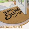 imageOLANLY Front Door Mat Low Profile Doormat Stain and Fade Resistant Easy to Clean for Indoor and Outdoor Entrances Patio Porch or Entryway Brown 30x17 Inch Home Sweet HomeBrown