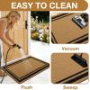 imageOLANLY Front Door Mat Low Profile Doormat Stain and Fade Resistant Easy to Clean for Indoor and Outdoor Entrances Patio Porch or Entryway Brown 30x17 Inch Home Sweet HomeBrown