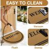 imageOLANLY Front Door Mat Low Profile Doormat Stain and Fade Resistant Easy to Clean for Indoor and Outdoor Entrances Patio Porch or Entryway Brown 30x17 Inch Home Sweet HomeBrown