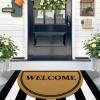 imageOLANLY Front Door Mat Low Profile Doormat Stain and Fade Resistant Easy to Clean for Indoor and Outdoor Entrances Patio Porch or Entryway Brown 30x17 Inch Home Sweet HomeBrown