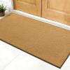 imageOLANLY Front Door Mat Low Profile Doormat Stain and Fade Resistant Easy to Clean for Indoor and Outdoor Entrances Patio Porch or Entryway Brown 30x17 Inch Home Sweet HomeBrown