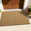 imageOLANLY Front Door Mat Low Profile Doormat Stain and Fade Resistant Easy to Clean for Indoor and Outdoor Entrances Patio Porch or Entryway Brown 30x17 Inch Home Sweet HomeBrown