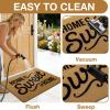 imageOLANLY Front Door Mat Low Profile Doormat Stain and Fade Resistant Easy to Clean for Indoor and Outdoor Entrances Patio Porch or Entryway Brown 30x17 Inch Home Sweet HomeBrown