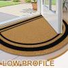 imageOLANLY Front Door Mat Low Profile Doormat Stain and Fade Resistant Easy to Clean for Indoor and Outdoor Entrances Patio Porch or Entryway Brown 30x17 Inch Home Sweet HomeBrown