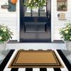 imageOLANLY Front Door Mat Low Profile Doormat Stain and Fade Resistant Easy to Clean for Indoor and Outdoor Entrances Patio Porch or Entryway Brown 30x17 Inch Home Sweet HomeBrown