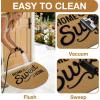 imageOLANLY Front Door Mat Low Profile Doormat Stain and Fade Resistant Easy to Clean for Indoor and Outdoor Entrances Patio Porch or Entryway Brown 30x17 Inch Home Sweet HomeBrown