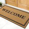 imageOLANLY Front Door Mat Low Profile Doormat Stain and Fade Resistant Easy to Clean for Indoor and Outdoor Entrances Patio Porch or Entryway Brown 30x17 Inch Home Sweet HomeBrown