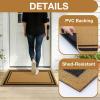imageOLANLY Front Door Mat Low Profile Doormat Stain and Fade Resistant Easy to Clean for Indoor and Outdoor Entrances Patio Porch or Entryway Brown 30x17 Inch Home Sweet HomeBrown