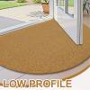 imageOLANLY Front Door Mat Low Profile Doormat Stain and Fade Resistant Easy to Clean for Indoor and Outdoor Entrances Patio Porch or Entryway Brown 30x17 Inch Home Sweet HomeBrown