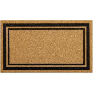 imageOLANLY Front Door Mat Low Profile Doormat Stain and Fade Resistant Easy to Clean for Indoor and Outdoor Entrances Patio Porch or Entryway Brown 30x17 Inch Home Sweet HomeBrown