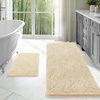 image:imageOLANLY Bathroom Rugs Sets 2 Piece Soft Absorbent Chenille Bath Mats and UShaped Contour Toilet Mat Area Rug Set Machine Washable Bath Carpet Home Decor Accessories 30x2024x20 GreyBeige
