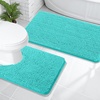 image:imageOLANLY Bathroom Rugs Sets 2 Piece Soft Absorbent Chenille Bath Mats and UShaped Contour Toilet Mat Area Rug Set Machine Washable Bath Carpet Home Decor Accessories 30x2024x20 GreyTeal