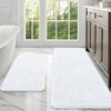 image:imageOLANLY Bathroom Rugs Sets 2 Piece Soft Absorbent Chenille Bath Mats and UShaped Contour Toilet Mat Area Rug Set Machine Washable Bath Carpet Home Decor Accessories 30x2024x20 GreyWhite