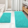 image:imageOLANLY Bathroom Rugs Sets 2 Piece Soft Absorbent Chenille Bath Mats and UShaped Contour Toilet Mat Area Rug Set Machine Washable Bath Carpet Home Decor Accessories 30x2024x20 GreyTeal
