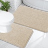 image:imageOLANLY Bathroom Rugs Sets 2 Piece Soft Absorbent Chenille Bath Mats and UShaped Contour Toilet Mat Area Rug Set Machine Washable Bath Carpet Home Decor Accessories 30x2024x20 GreySand