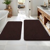 image:imageOLANLY Bathroom Rugs Sets 2 Piece Soft Absorbent Chenille Bath Mats and UShaped Contour Toilet Mat Area Rug Set Machine Washable Bath Carpet Home Decor Accessories 30x2024x20 GreyBrown