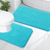 image:imageOLANLY Bathroom Rugs Sets 2 Piece Soft Absorbent Chenille Bath Mats and UShaped Contour Toilet Mat Area Rug Set Machine Washable Bath Carpet Home Decor Accessories 30x2024x20 GreyAqua Sky