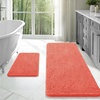 image:imageOLANLY Bathroom Rugs Sets 2 Piece Soft Absorbent Chenille Bath Mats and UShaped Contour Toilet Mat Area Rug Set Machine Washable Bath Carpet Home Decor Accessories 30x2024x20 GreyCoral