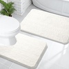image:imageOLANLY Bathroom Rugs Sets 2 Piece Soft Absorbent Chenille Bath Mats and UShaped Contour Toilet Mat Area Rug Set Machine Washable Bath Carpet Home Decor Accessories 30x2024x20 GreyIvory