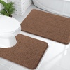 image:imageOLANLY Bathroom Rugs Sets 2 Piece Soft Absorbent Chenille Bath Mats and UShaped Contour Toilet Mat Area Rug Set Machine Washable Bath Carpet Home Decor Accessories 30x2024x20 GreyMocha