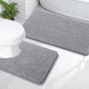 image:imageOLANLY Bathroom Rugs Sets 2 Piece Soft Absorbent Chenille Bath Mats and UShaped Contour Toilet Mat Area Rug Set Machine Washable Bath Carpet Home Decor Accessories 30x2024x20 GreyGrey