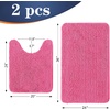 image:imageOLANLY Bathroom Rugs Sets 2 Piece Soft Absorbent Chenille Bath Mats and UShaped Contour Toilet Mat Area Rug Set Machine Washable Bath Carpet Home Decor Accessories 30x2024x20 GreyHot Pink