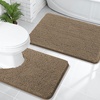image:imageOLANLY Bathroom Rugs Sets 2 Piece Soft Absorbent Chenille Bath Mats and UShaped Contour Toilet Mat Area Rug Set Machine Washable Bath Carpet Home Decor Accessories 30x2024x20 GreyTan