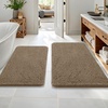 image:imageOLANLY Bathroom Rugs Sets 2 Piece Soft Absorbent Chenille Bath Mats and UShaped Contour Toilet Mat Area Rug Set Machine Washable Bath Carpet Home Decor Accessories 30x2024x20 GreyTan