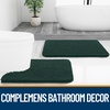 image:imageOLANLY Bathroom Rugs Sets 2 Piece Soft Absorbent Chenille Bath Mats and UShaped Contour Toilet Mat Area Rug Set Machine Washable Bath Carpet Home Decor Accessories 30x2024x20 GreyBlackish Green