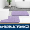 image:imageOLANLY Bathroom Rugs Sets 2 Piece Soft Absorbent Chenille Bath Mats and UShaped Contour Toilet Mat Area Rug Set Machine Washable Bath Carpet Home Decor Accessories 30x2024x20 GreyLavender