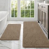image:imageOLANLY Bathroom Rugs Sets 2 Piece Soft Absorbent Chenille Bath Mats and UShaped Contour Toilet Mat Area Rug Set Machine Washable Bath Carpet Home Decor Accessories 30x2024x20 GreyTan