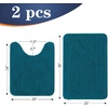 image:imageOLANLY Bathroom Rugs Sets 2 Piece Soft Absorbent Chenille Bath Mats and UShaped Contour Toilet Mat Area Rug Set Machine Washable Bath Carpet Home Decor Accessories 30x2024x20 GreyPeacock Blue