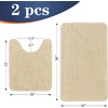 image:imageOLANLY Bathroom Rugs Sets 2 Piece Soft Absorbent Chenille Bath Mats and UShaped Contour Toilet Mat Area Rug Set Machine Washable Bath Carpet Home Decor Accessories 30x2024x20 GreyBeige