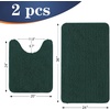 image:imageOLANLY Bathroom Rugs Sets 2 Piece Soft Absorbent Chenille Bath Mats and UShaped Contour Toilet Mat Area Rug Set Machine Washable Bath Carpet Home Decor Accessories 30x2024x20 GreyBlackish Green
