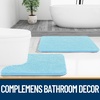 image:imageOLANLY Bathroom Rugs Sets 2 Piece Soft Absorbent Chenille Bath Mats and UShaped Contour Toilet Mat Area Rug Set Machine Washable Bath Carpet Home Decor Accessories 30x2024x20 GreySky Blue