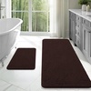 image:imageOLANLY Bathroom Rugs Sets 2 Piece Soft Absorbent Chenille Bath Mats and UShaped Contour Toilet Mat Area Rug Set Machine Washable Bath Carpet Home Decor Accessories 30x2024x20 GreyBrown