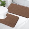 image:imageOLANLY Bathroom Rugs Sets 2 Piece Soft Absorbent Chenille Bath Mats and UShaped Contour Toilet Mat Area Rug Set Machine Washable Bath Carpet Home Decor Accessories 30x2024x20 GreyMocha